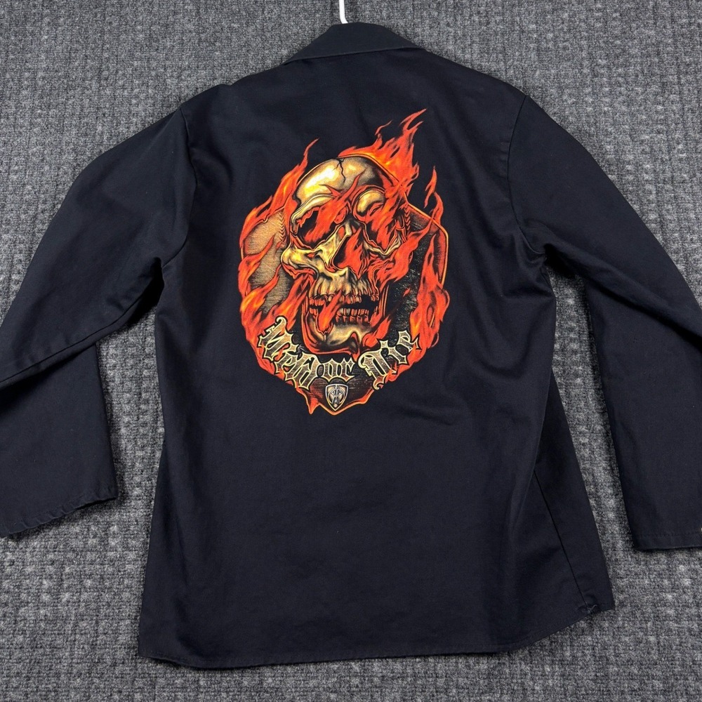Tillman Onyx FR Welding Shirt Flaming Skull Weld or Die Graphic Size M Black